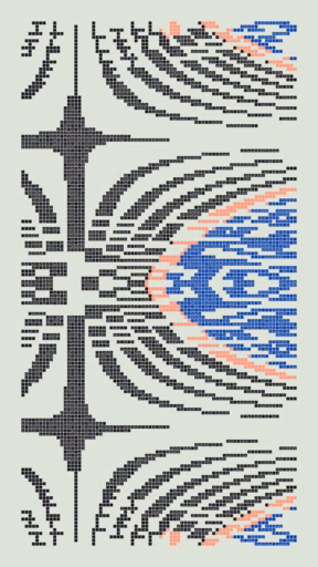 Quine with Chrome Blue, fluorescent orange