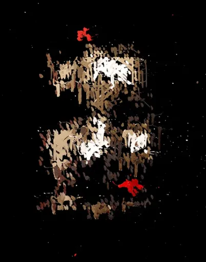 Emerging Face, Neural Net Imagined Portrait (625 Strokes) by Pindar Van Arman