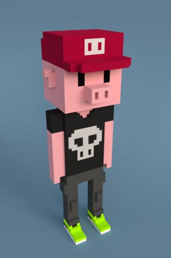 Meebits with Shirt Snoutz Skull Tee